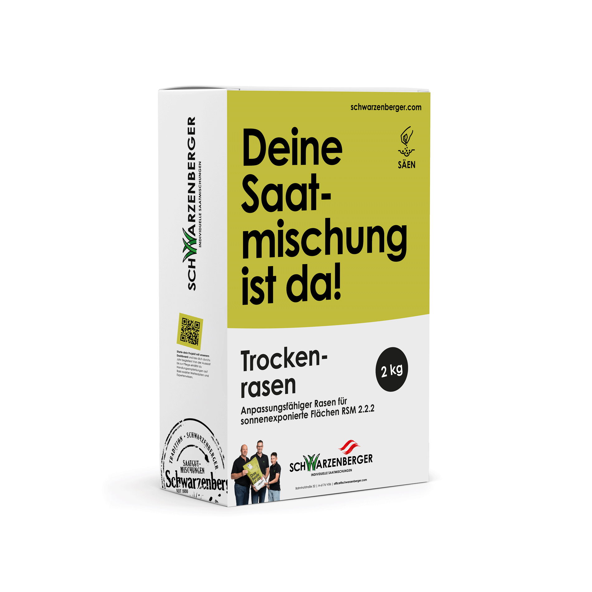 Schwarzenberger Anpassungsfähiger Trockenrasen für sonnenexponierte Rasenflächen RSM 2.2.2 3 kg Verpackung